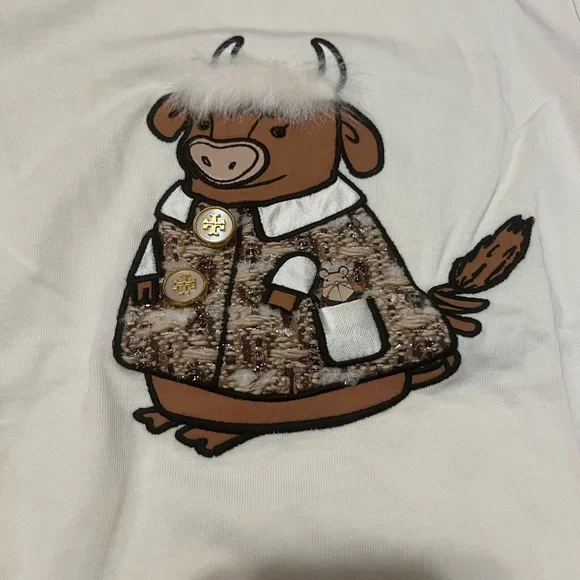 Tory Burch Ozzie The Ox T-Shirt Lunar Chinese New Year Size: XS - Picture 3 of 6